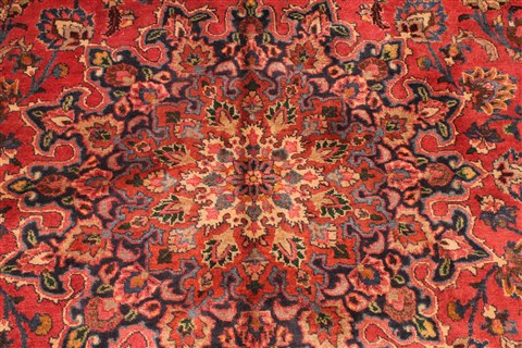 Kashan Red Hand Knotted 99 X 125 Area Rug 100-28129 Image 9