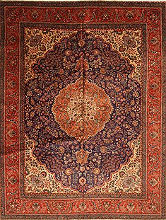 Tabriz Beige Hand Knotted 9'7" X 12'8"  Area Rug 100-28132