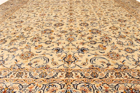 Kashan Blue Hand Knotted 103 X 131 Area Rug 100-28133 Image 5