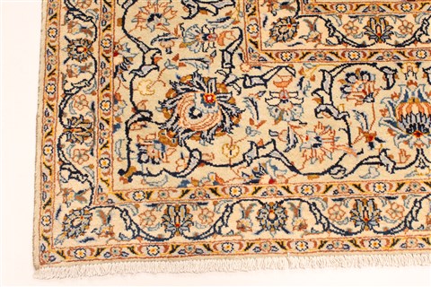 Kashan Blue Hand Knotted 103 X 131 Area Rug 100-28133 Image 8