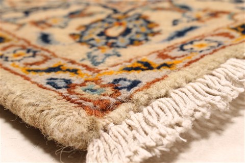 Kashan Blue Hand Knotted 103 X 131 Area Rug 100-28133 Image 9