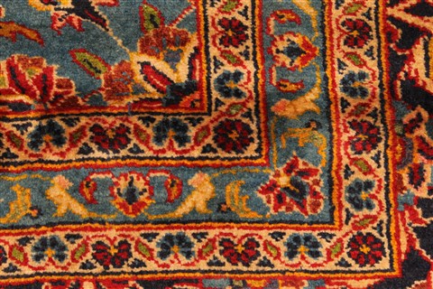 Kashan Red Hand Knotted 99 X 134 Area Rug 100-28138 Image 1
