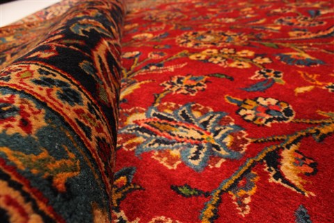 Kashan Red Hand Knotted 99 X 134 Area Rug 100-28138 Image 4