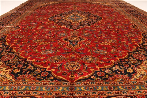 Kashan Red Hand Knotted 99 X 134 Area Rug 100-28138 Image 7