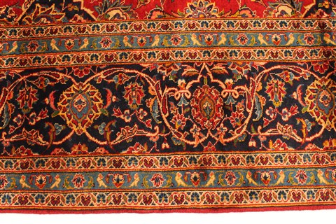 Kashan Red Hand Knotted 99 X 134 Area Rug 100-28138 Image 8