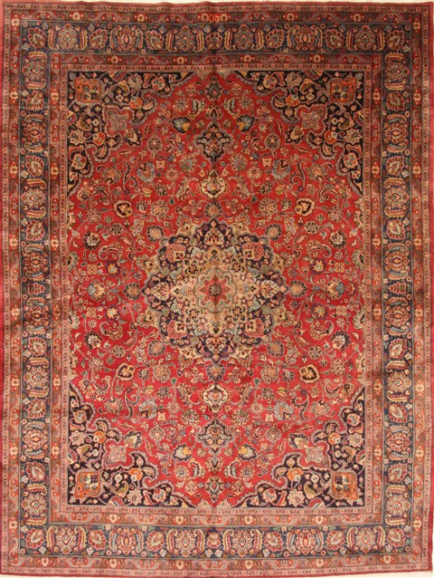 Kashan Red Hand Knotted 97 X 1210 Area Rug 100-28139 Image 0