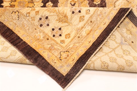 Pishavar Beige Hand Knotted 120 X 176 Area Rug 250-28140 Image 3