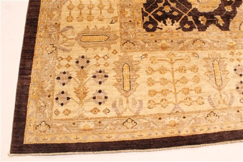 Pishavar Beige Hand Knotted 120 X 176 Area Rug 250-28140 Image 8