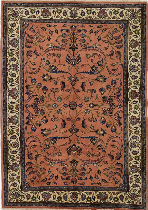 Sarouk Red Hand Knotted 55 X 78  Area Rug 500-28148 Image 0