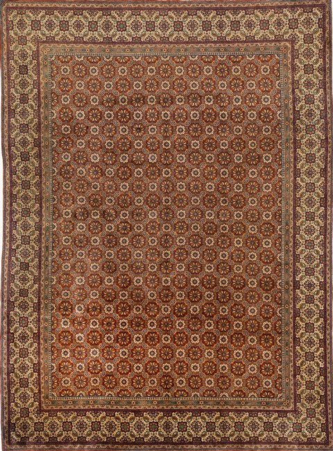 Sarouk Red Hand Knotted 101 X 138  Area Rug 500-28149 Image 0
