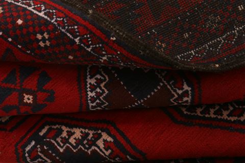 Baluch Red Hand Knotted 30 X 63 Area Rug 253-28151 Image 3