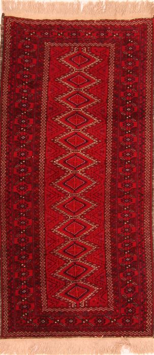 Baluch Red Hand Knotted 31 X 61 Area Rug 253-28152 Image 0