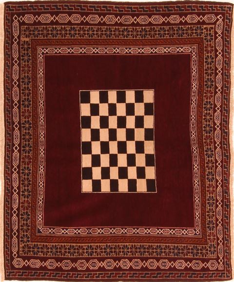 Baluch Brown Square Hand Knotted 43 X 43 Area Rug 100-28154 Image 0