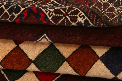 Baluch Red Square Hand Knotted 43 X 43 Area Rug 100-28157 Image 3