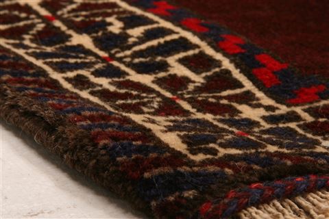 Baluch Red Square Hand Knotted 43 X 43 Area Rug 100-28157 Image 5