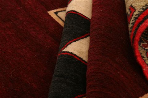Baluch Red Square Hand Knotted 41 X 46 Area Rug 253-28158 Image 2