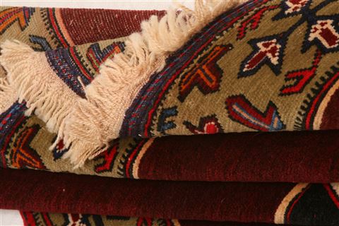 Baluch Red Square Hand Knotted 41 X 46 Area Rug 253-28158 Image 3