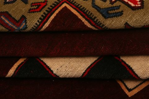 Baluch Red Square Hand Knotted 41 X 46 Area Rug 253-28158 Image 4