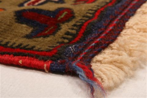Baluch Red Square Hand Knotted 41 X 46 Area Rug 253-28158 Image 6