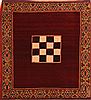 Baluch Red Square Hand Knotted 41 X 46 Area Rug 253-28158 Thumb 0