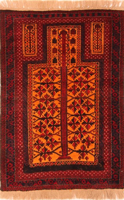 Baluch Red Hand Knotted 30 X 47 Area Rug 253-28160 Image 0
