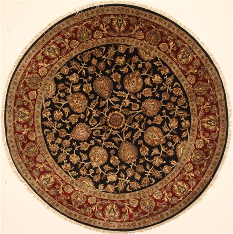 Jaipur Black Round Hand Knotted 80 X 80  Area Rug 250-28168 Image 0