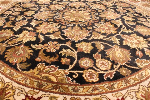 Jaipur Black Round Hand Knotted 60 X 60 Area Rug 250-28205 Image 1
