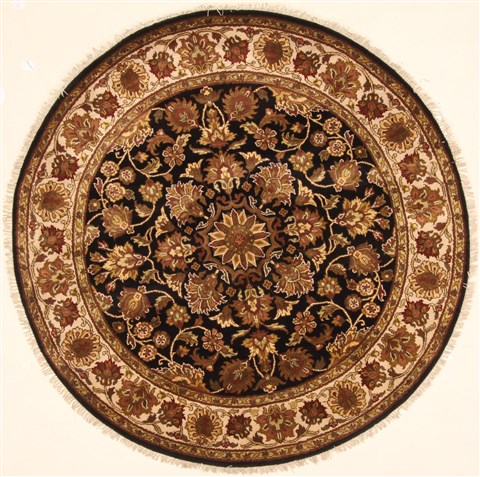 Jaipur Black Round Hand Knotted 60 X 60 Area Rug 250-28205 Image 0