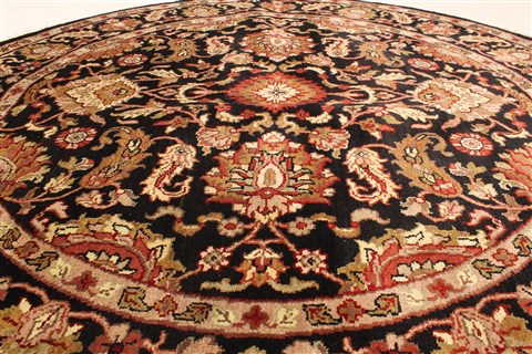 Jaipur Black Round Hand Knotted 60 X 60 Area Rug 250-28211 Image 10