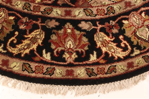 Jaipur Black Round Hand Knotted 60 X 60 Area Rug 250-28211 Image 9
