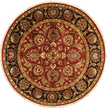 Jaipur Red Round Hand Knotted 6'0" X 6'0"  Area Rug 250-28212