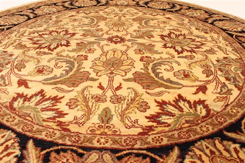 Jaipur Beige Round Hand Knotted 60 X 60 Area Rug 250-28213 Image 8