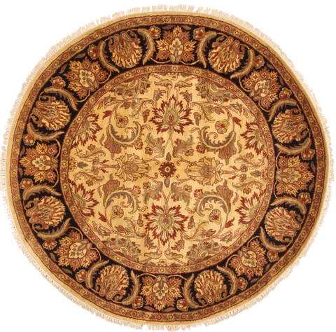 Jaipur Beige Round Hand Knotted 60 X 60 Area Rug 250-28213 Image 0