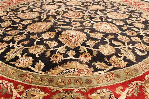 Jaipur Black Round Hand Knotted 80 X 80 Area Rug 250-28216 Image 11