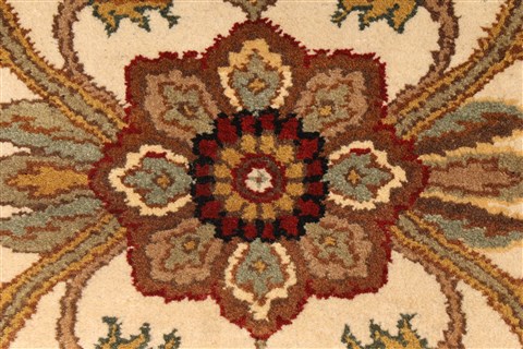 Jaipur Beige Round Hand Knotted 80 X 80 Area Rug 250-28217 Image 4