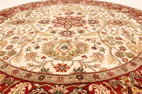 Jaipur Beige Round Hand Knotted 80 X 80 Area Rug 250-28217 Image 9