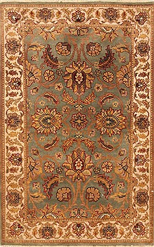Indian Jaipur Grey Rectangle 3x5 ft Wool Carpet 28226