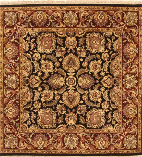 Jaipur Black Square Hand Knotted 40 X 40 Area Rug 250-28231 Image 0