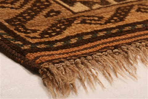 Baluch Brown Hand Knotted 28 X 48 Area Rug 253-28256 Image 5