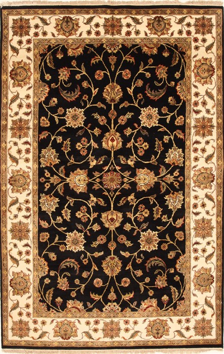 Jaipur Black Hand Knotted 60 X 90 Area Rug 250-28257 Image 0