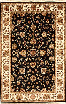 Jaipur Black Hand Knotted 6'0" X 9'0"  Area Rug 250-28257