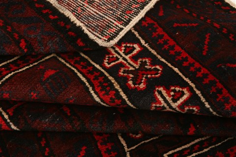 Baluch Red Hand Knotted 30 X 47 Area Rug 253-28258 Image 4
