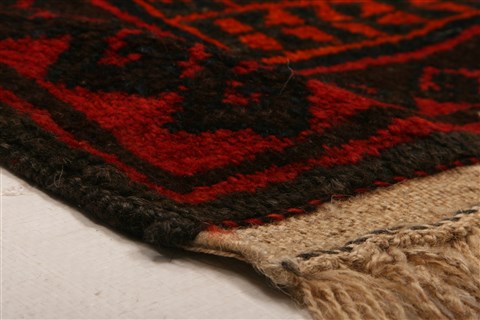 Baluch Red Hand Knotted 30 X 47 Area Rug 253-28261 Image 5