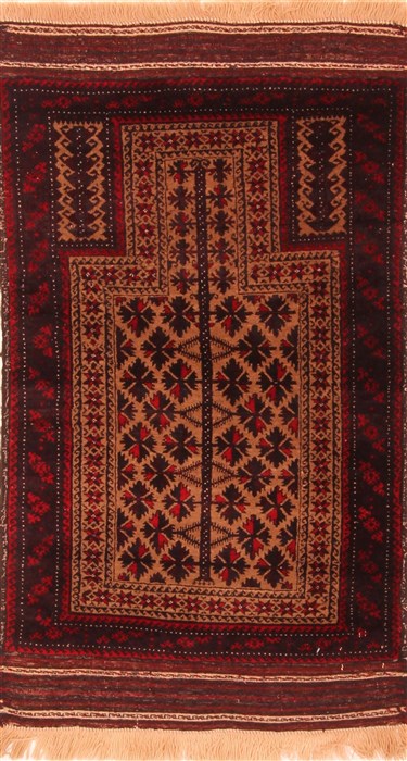 Baluch Red Hand Knotted 25 X 39 Area Rug 100-28262 Image 0