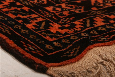Baluch Orange Hand Knotted 32 X 410 Area Rug 253-28264 Image 1