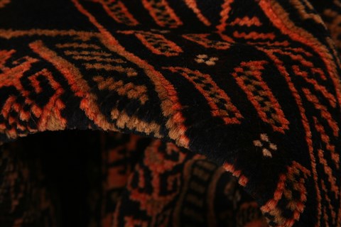 Baluch Orange Hand Knotted 32 X 410 Area Rug 253-28264 Image 2