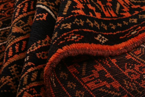 Baluch Orange Hand Knotted 32 X 410 Area Rug 253-28264 Image 3