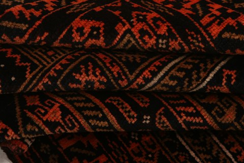 Baluch Orange Hand Knotted 32 X 410 Area Rug 253-28264 Image 4