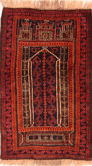Baluch Red Hand Knotted 29 X 410 Area Rug 253-28272 Image 0