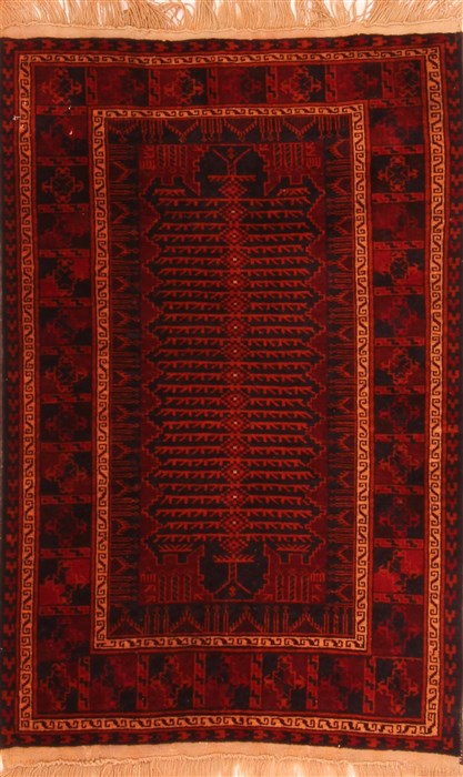Baluch Red Hand Knotted 28 X 41 Area Rug 253-28276 Image 0